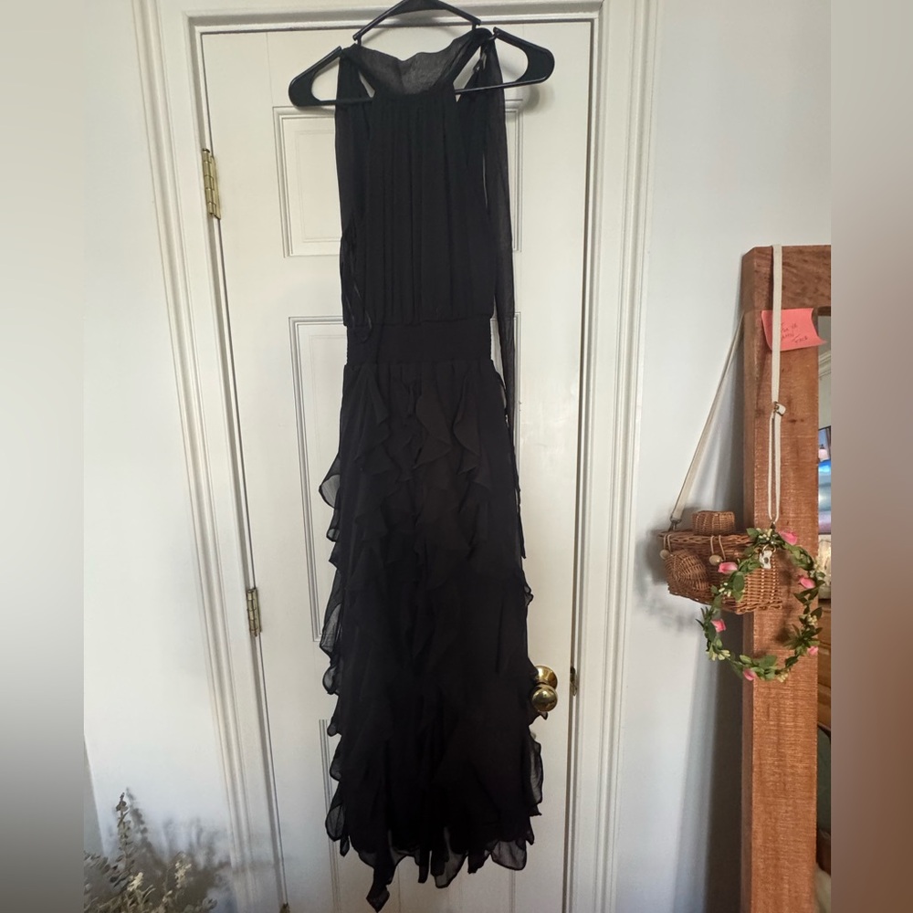 Elegant Black Ruffled Dress